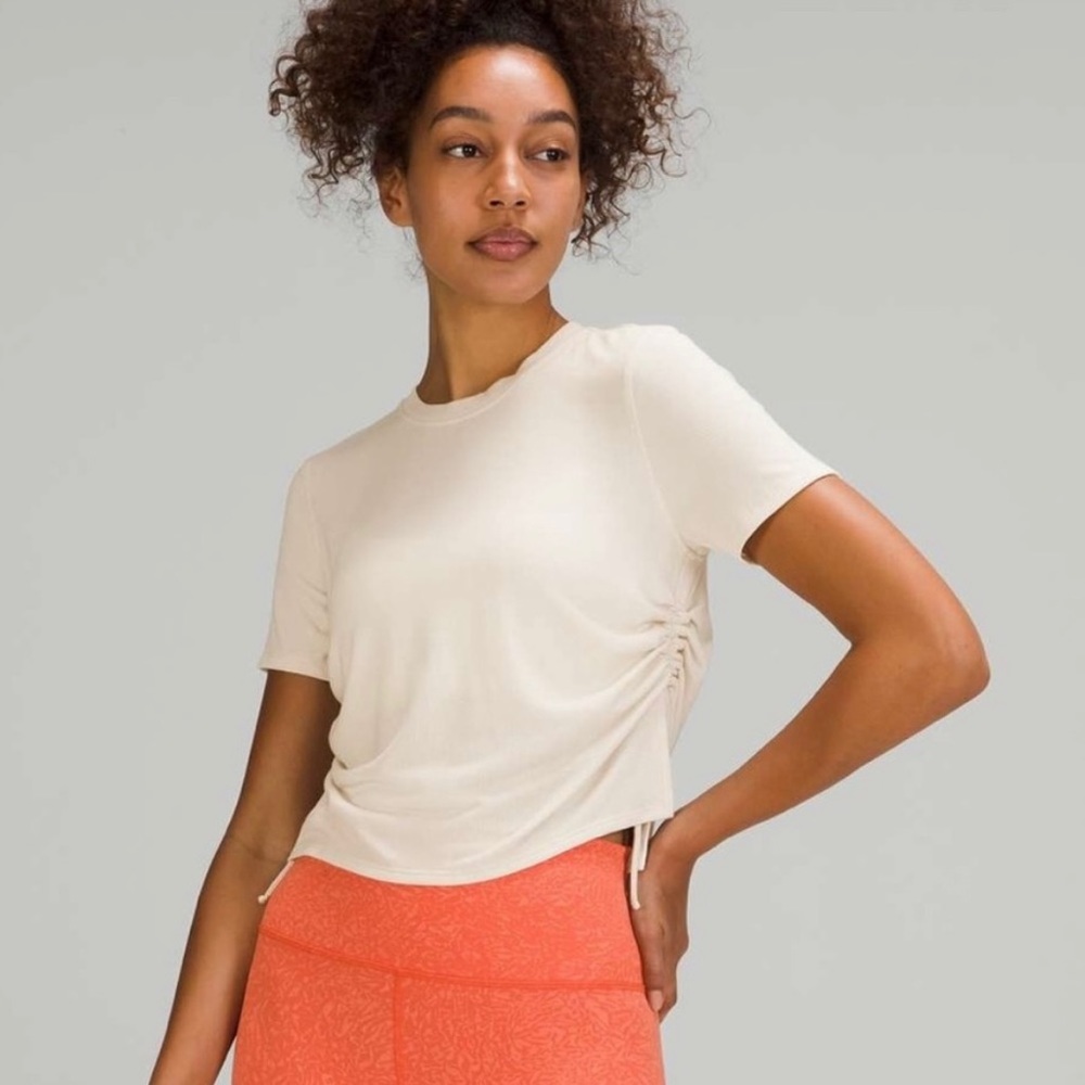 Lululemon Side Cinch Ribbed T-Shirt - White Opal
